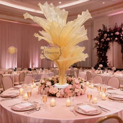 Flowerva Yellow Skin Table Flower Wedding Decoration (With Base)