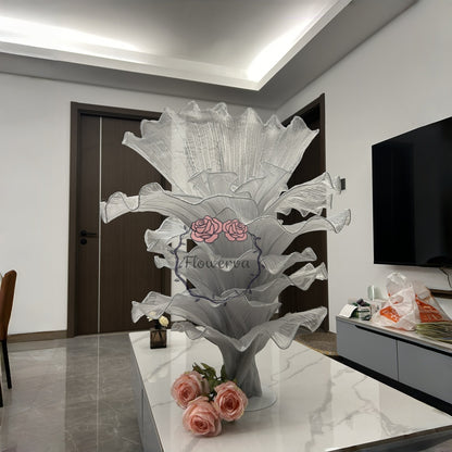 Flowerva''Morning Mist in the Mountains'' gray wedding table flower decoration