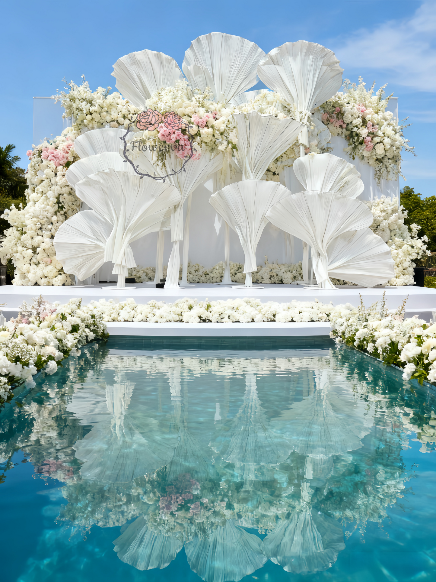 Flowerva Dreamy White Ginkgo Leaf Wedding Decoration(without flowers)