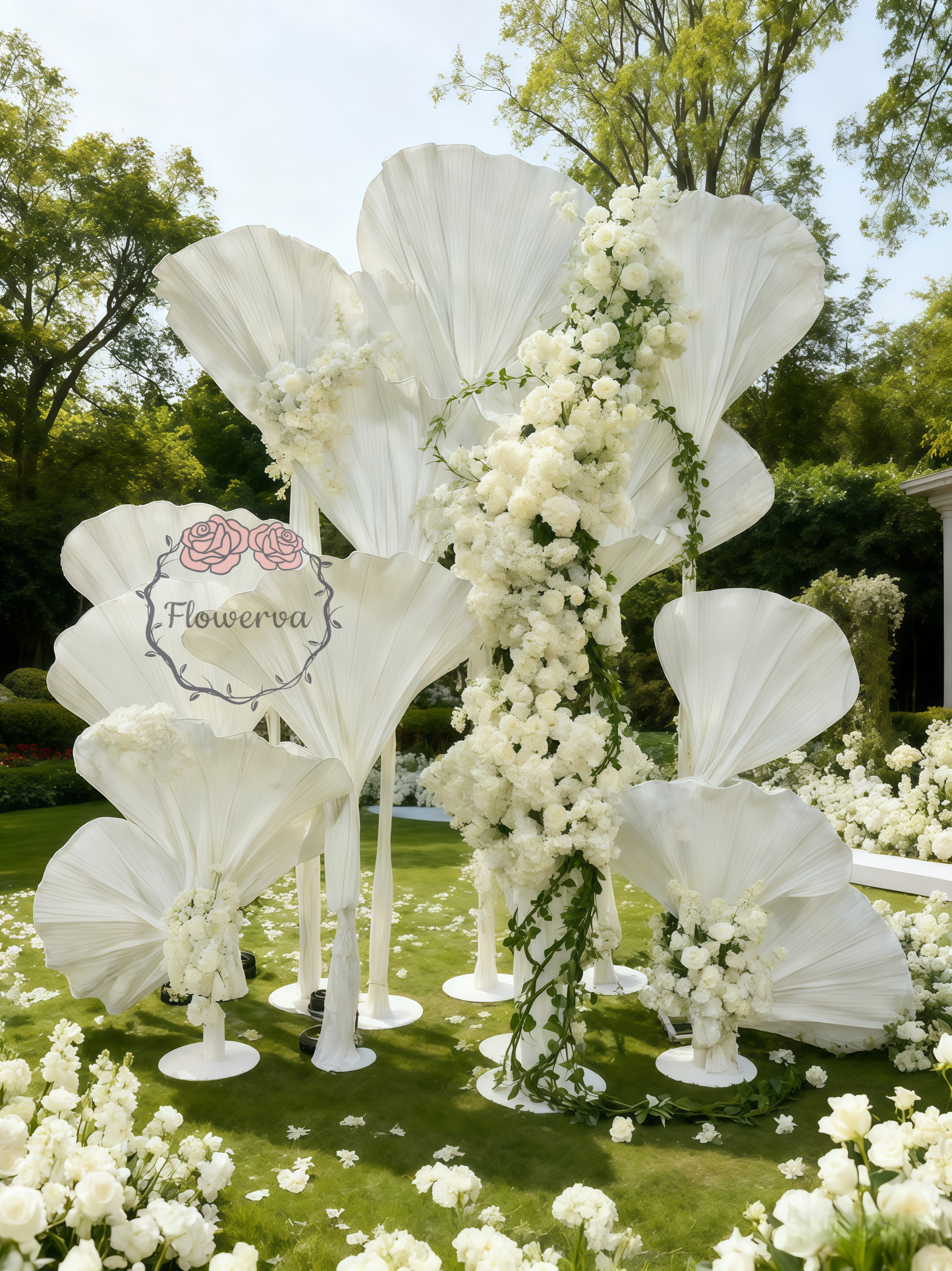 Flowerva Dreamy White Ginkgo Leaf Wedding Decoration(without flowers)