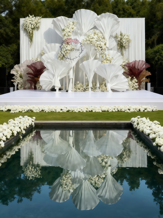 Flowerva Dreamy White Ginkgo Leaf Wedding Decoration(without flowers)