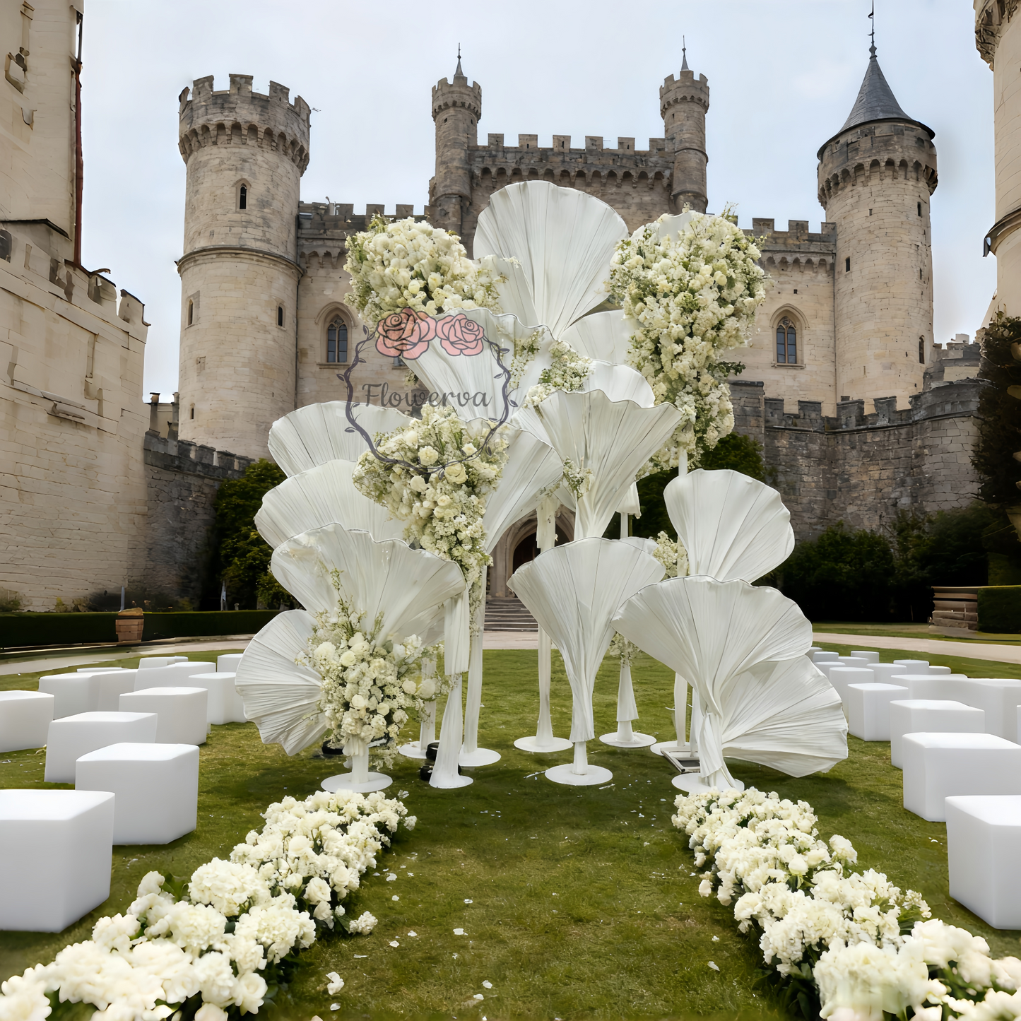 Flowerva Dreamy White Ginkgo Leaf Wedding Decoration(without flowers)