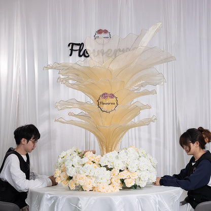 Flowerva Yellow Skin Table Flower Wedding Decoration (With Base)