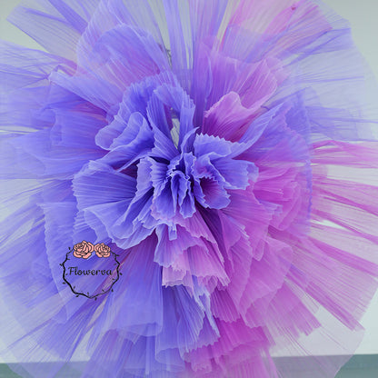 Flowerva Gradient Red And Blue Organ Pleated Handmade Three-Dimensional Floral Styling