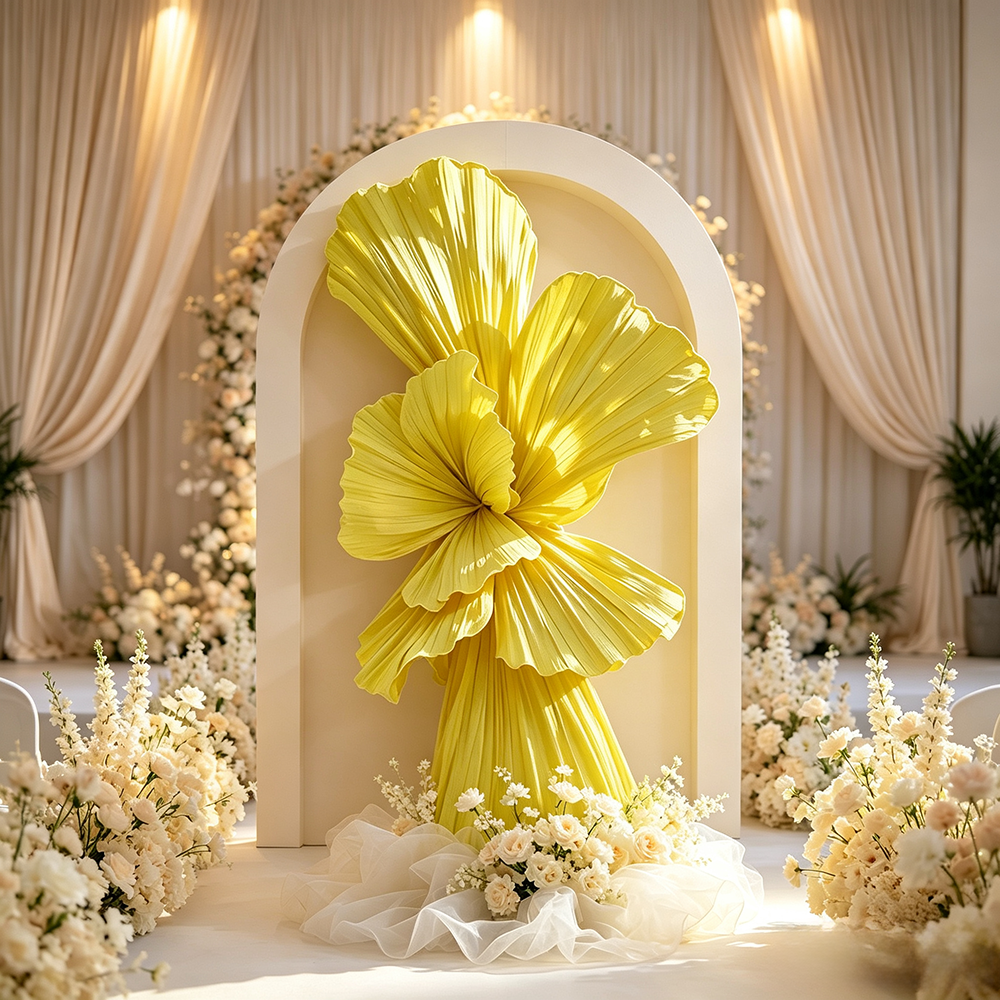 Flowerva Bright Yellow Curve Sculpture Wedding & Event Decor