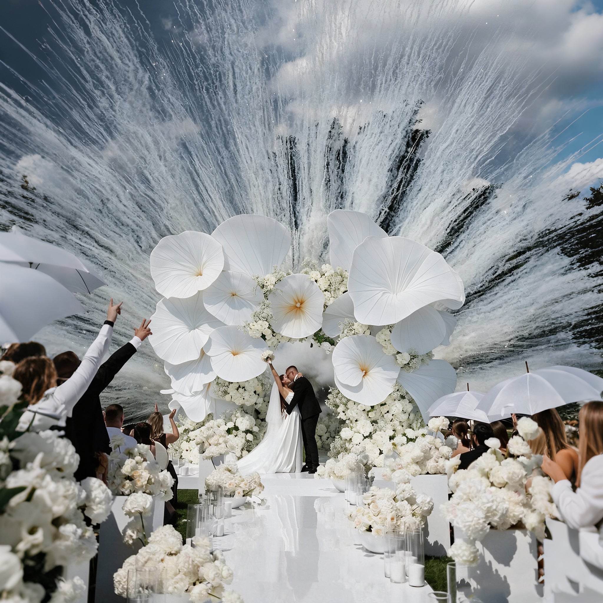 Flowerva Wisp Silhouette Form Arch Wedding Decoration(Without Base)