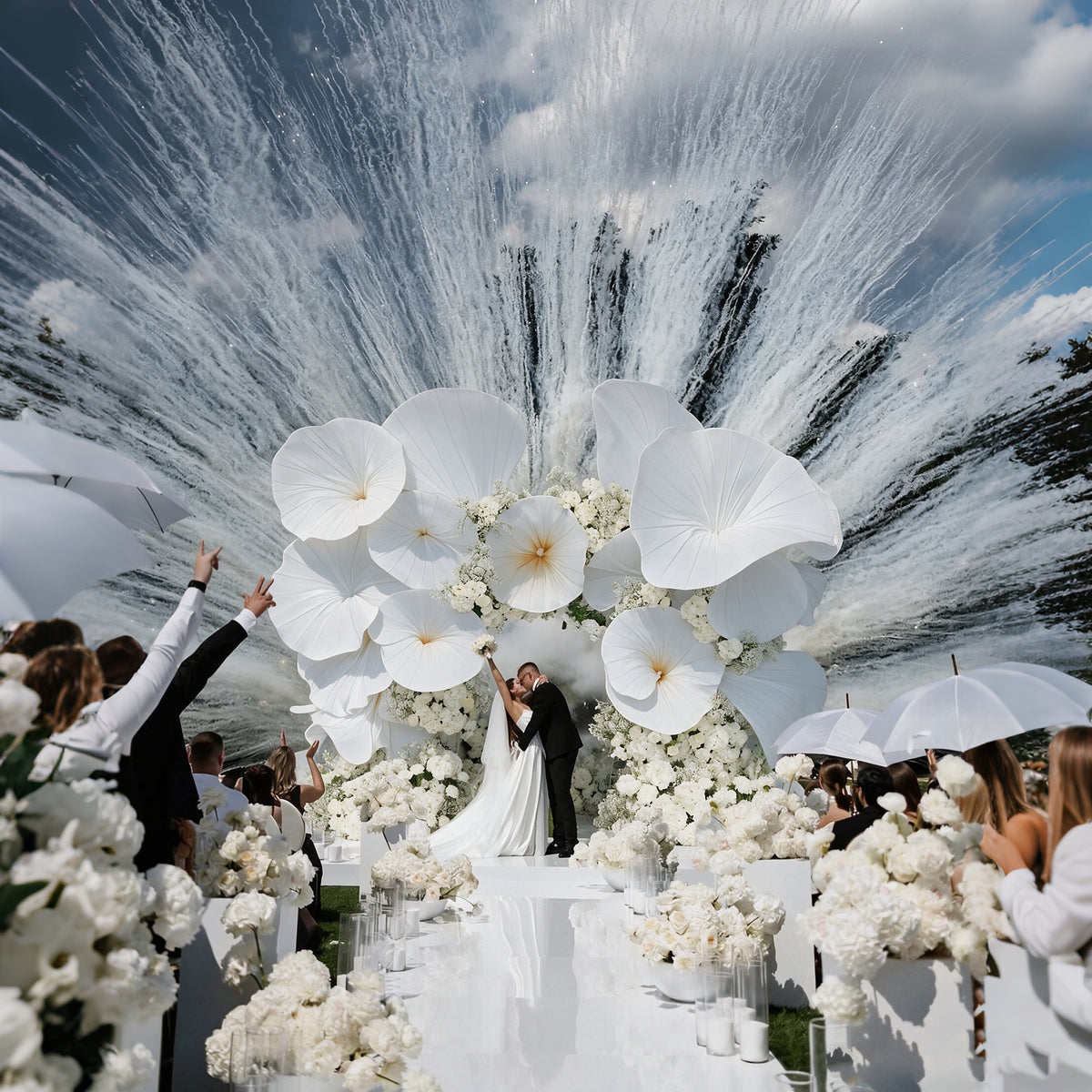 Flowerva Wisp Silhouette Form Arch Wedding Decoration(Without Base)