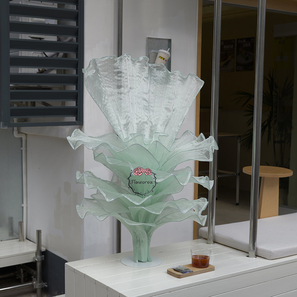 Flowerva Light Green Table Flower Wedding Decoration (With Base)