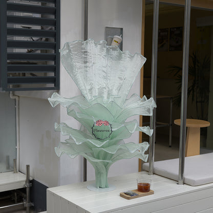 Flowerva Light Green Table Flower Wedding Decoration (With Base)