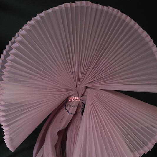 Flowerva Lotus Root Pink Great Pleated Organza Crinkle Fabric 6324