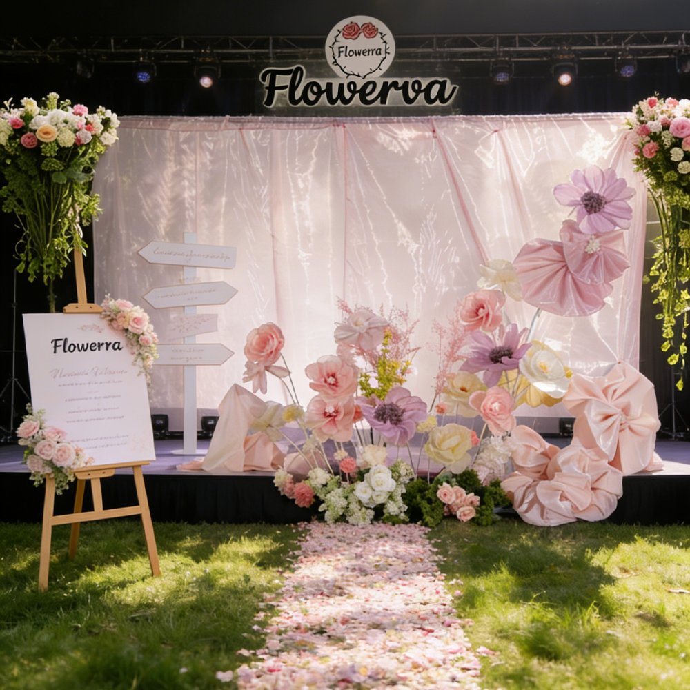 Flowerva Pink-Purple Organza Wedding Decor