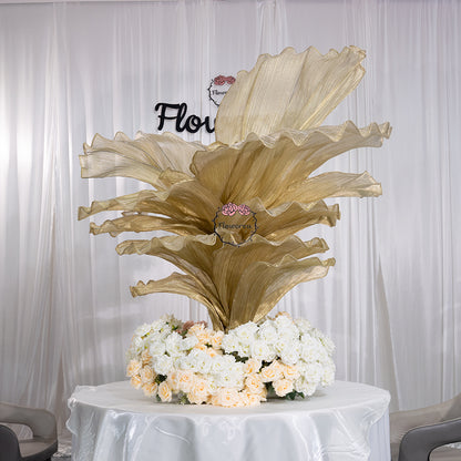 Flowerva Champagne Gold French Vintage Wedding and Home Art Decoration