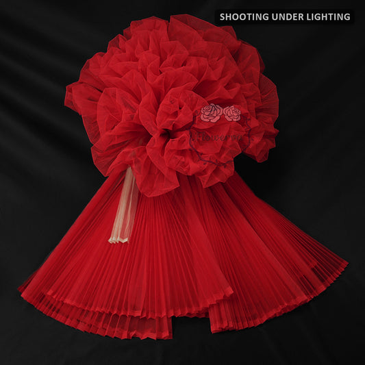 Seductive Crimson Ruffled Fabric Bouquet