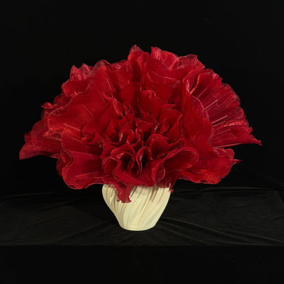 Flowerva Luminous Ruffle Core Fabric Flower