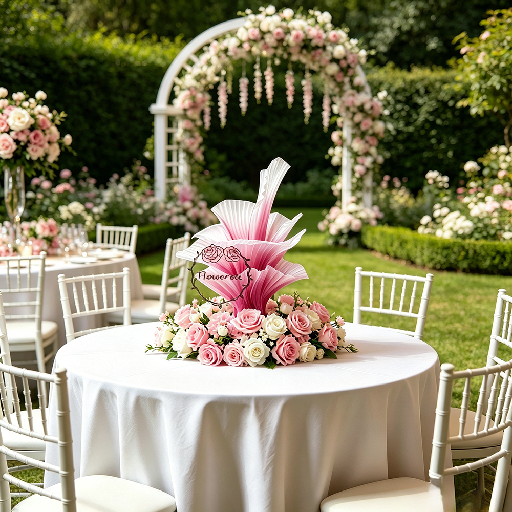 Flowerva "Romantic Light" Table Flower Wedding Decoration/Home Decor