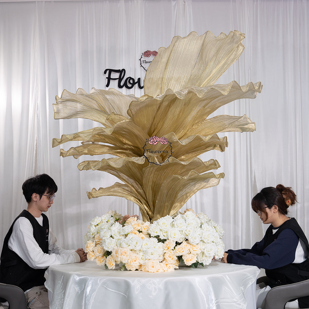 Flowerva Champagne Gold French Vintage Wedding and Home Art Decoration
