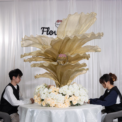 Flowerva Champagne Gold French Vintage Wedding and Home Art Decoration