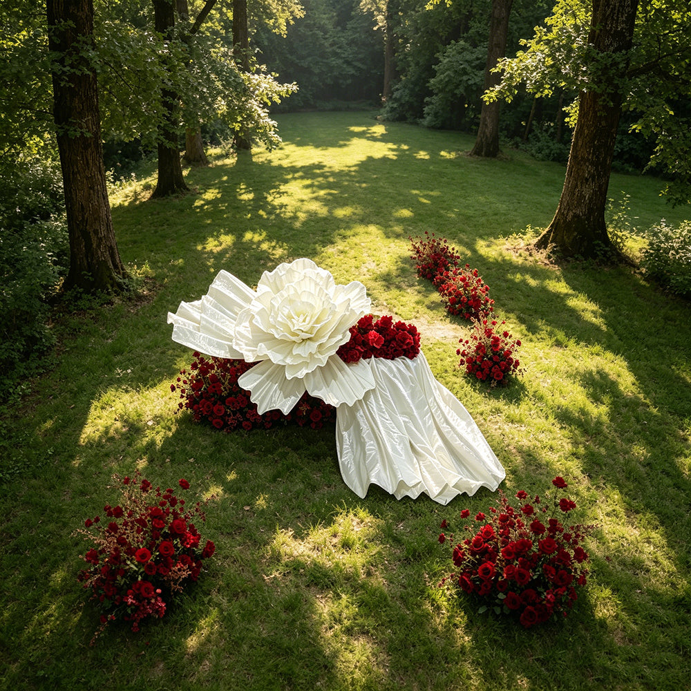 Flowerva Opulent Satin Atelier Installation Wedding Decor