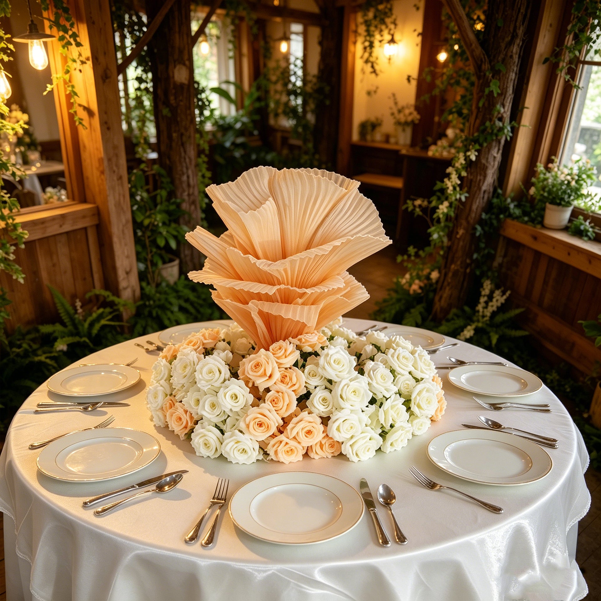 Flowerva "Romantic Light" Table Flower Wedding Decoration/Home Decor
