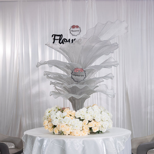 Flowerva''Morning Mist in the Mountains'' gray wedding table flower decoration