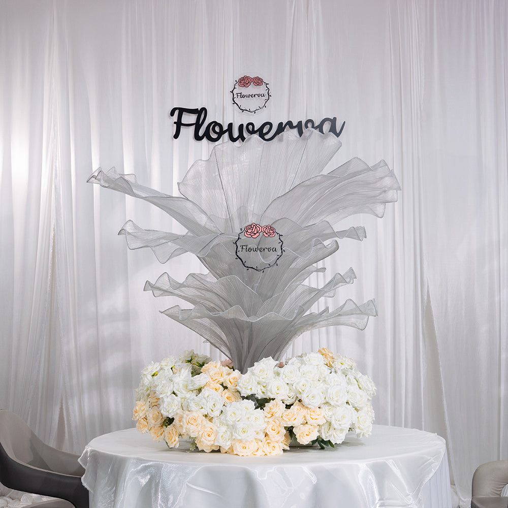 Flowerva Wedding Table Flower Decoration Grey 150cm