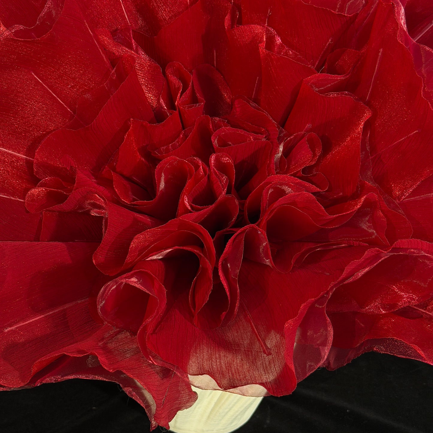 Flowerva Luminous Ruffle Core Fabric Flower