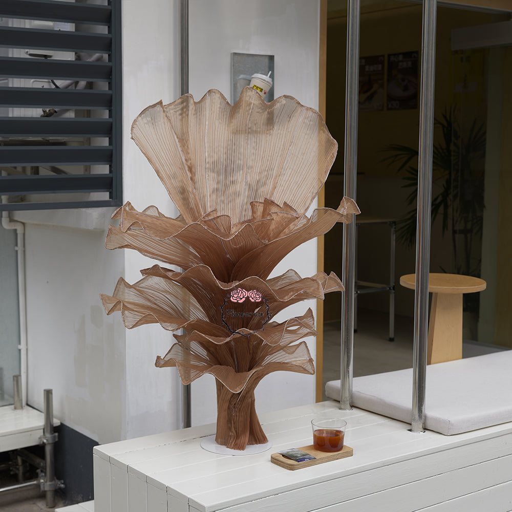 Flowerva Brown Table Flower Wedding Decoration (With Base)