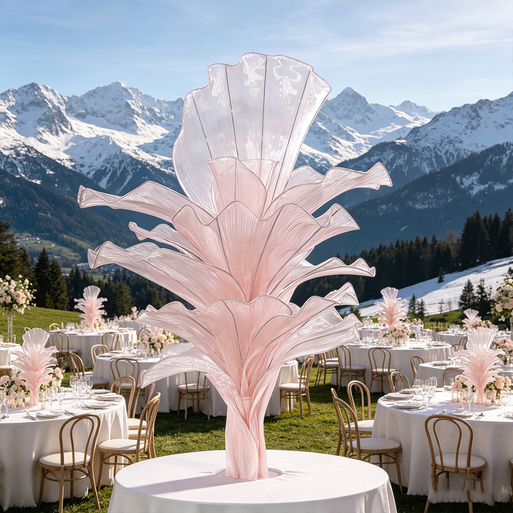 Flowerva Light Pink Table Flower Wedding Decoration (With Base)