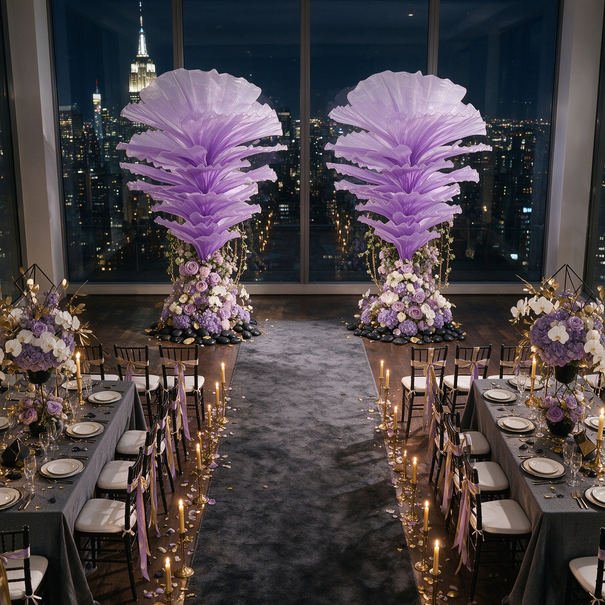 Flowerva Gradient Violet Wedding Table Flower Ready