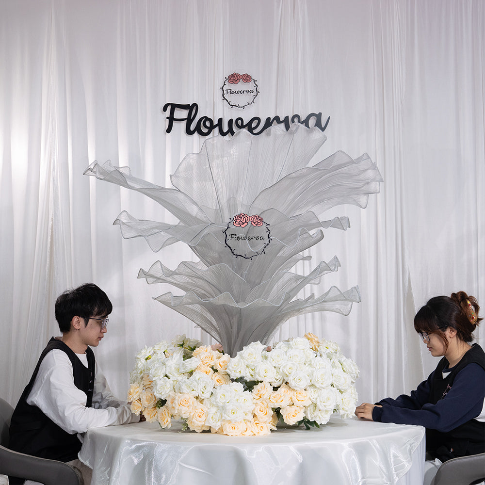 Flowerva Height Fabric Table Flower Wedding Decor(Without Flowers)