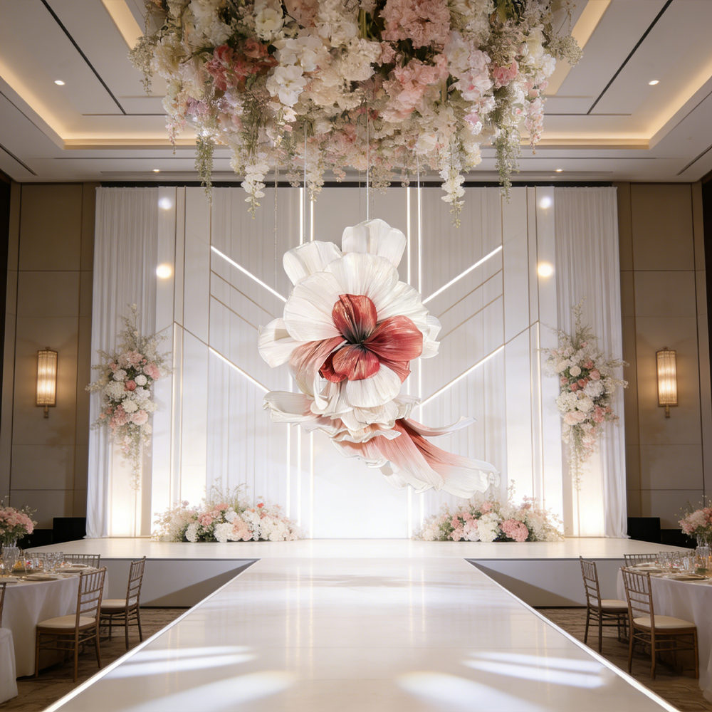 Flowerva – «grand Vase» blanc géant à faire soi-même, fleurs pour toujours, décoration d'arrière-plan pour fête de mariage