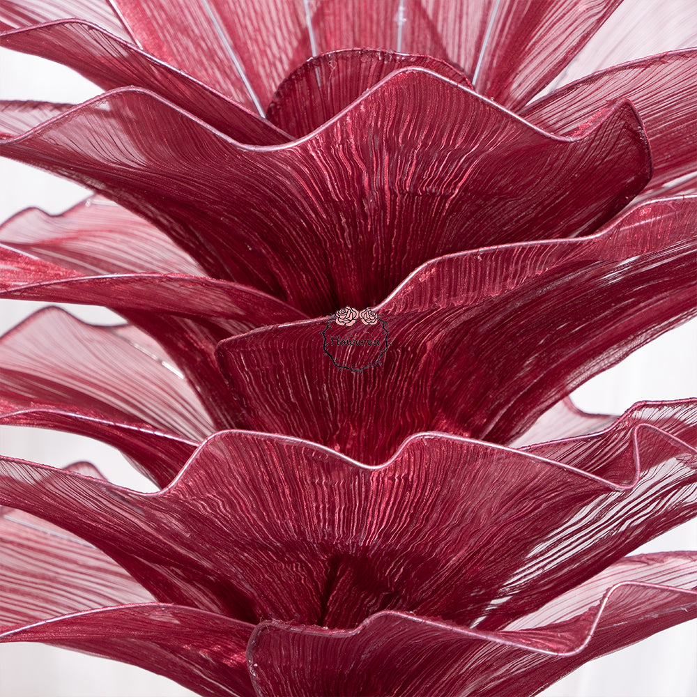 Flowerva Wine red Table Flower Wedding Decoration (With Base)