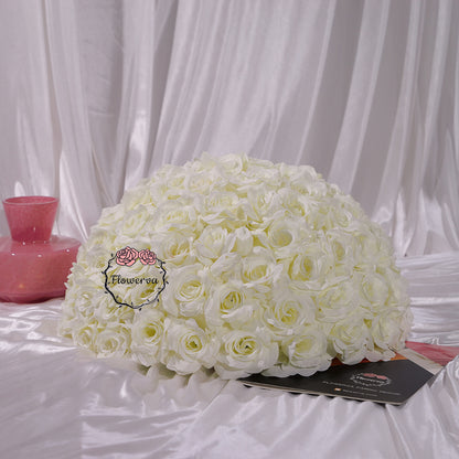 Flowerva 70/60/50/40/30cm White Rose Floral Ball Wedding Party Banquet Table Centerpieces