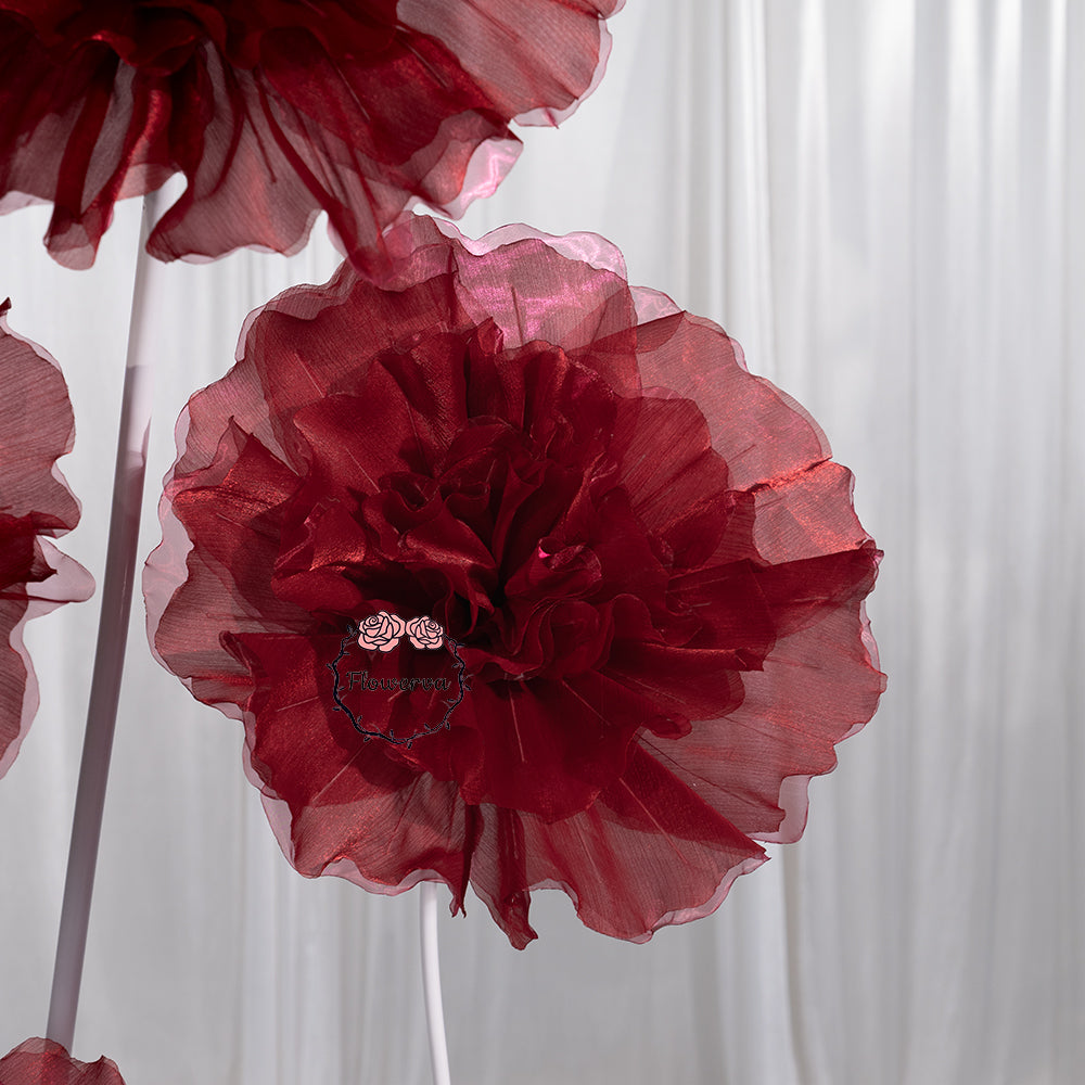 Flowerva Luminous Ruffle Core Fabric Flower