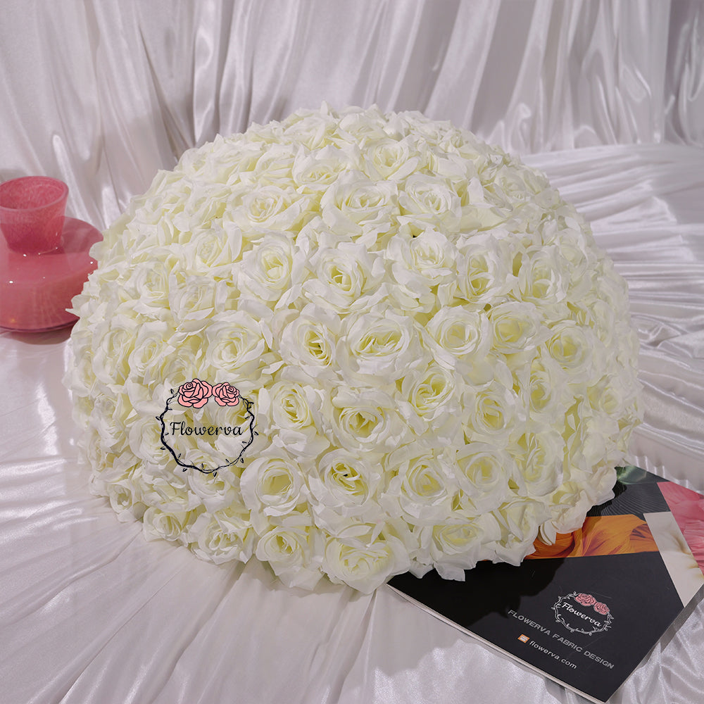 Flowerva 70/60/50/40/30cm White Rose Floral Ball Wedding Party Banquet Table Centerpieces