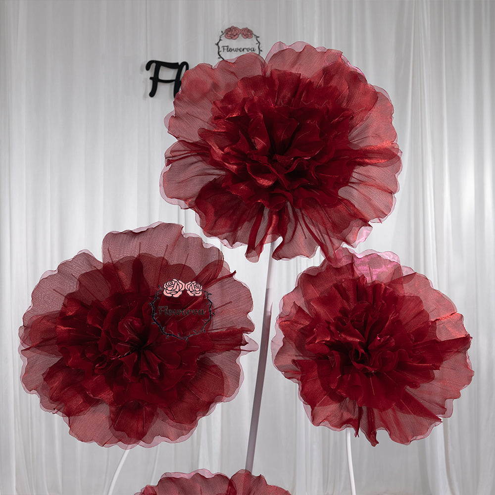 Flowerva Luminous Ruffle Core Fabric Flower