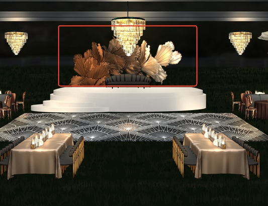 Size L 24ft X H 16ft Stage decoration 50% balance and fast shipping fee