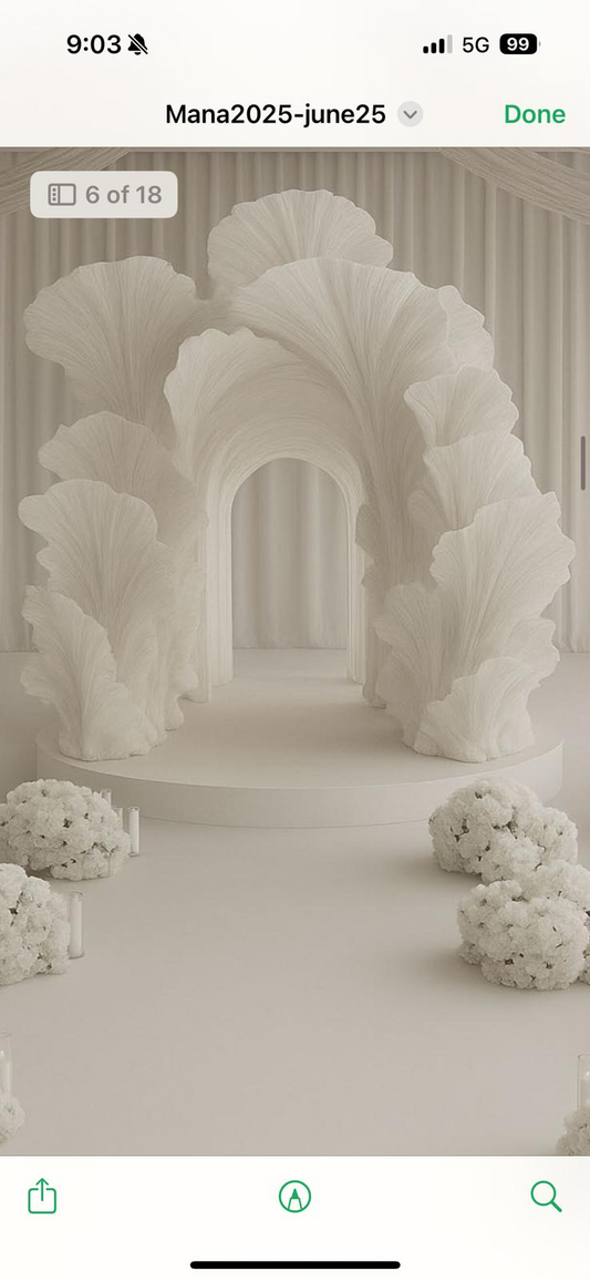 Flowerva Wedding decoration with white arches 50% balance