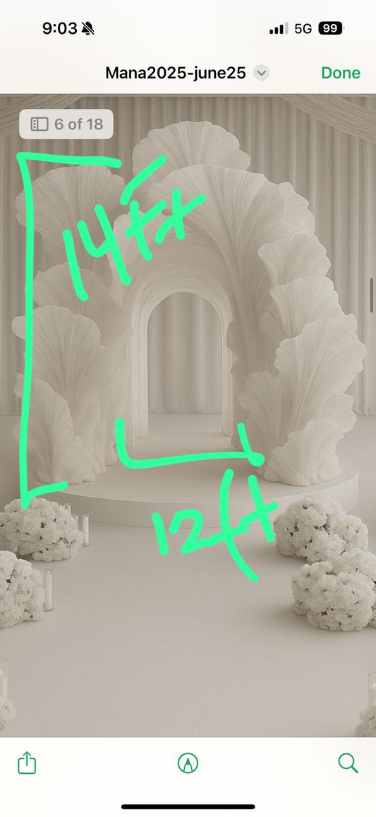 Flowerva Wedding decoration with white arches 50% balance