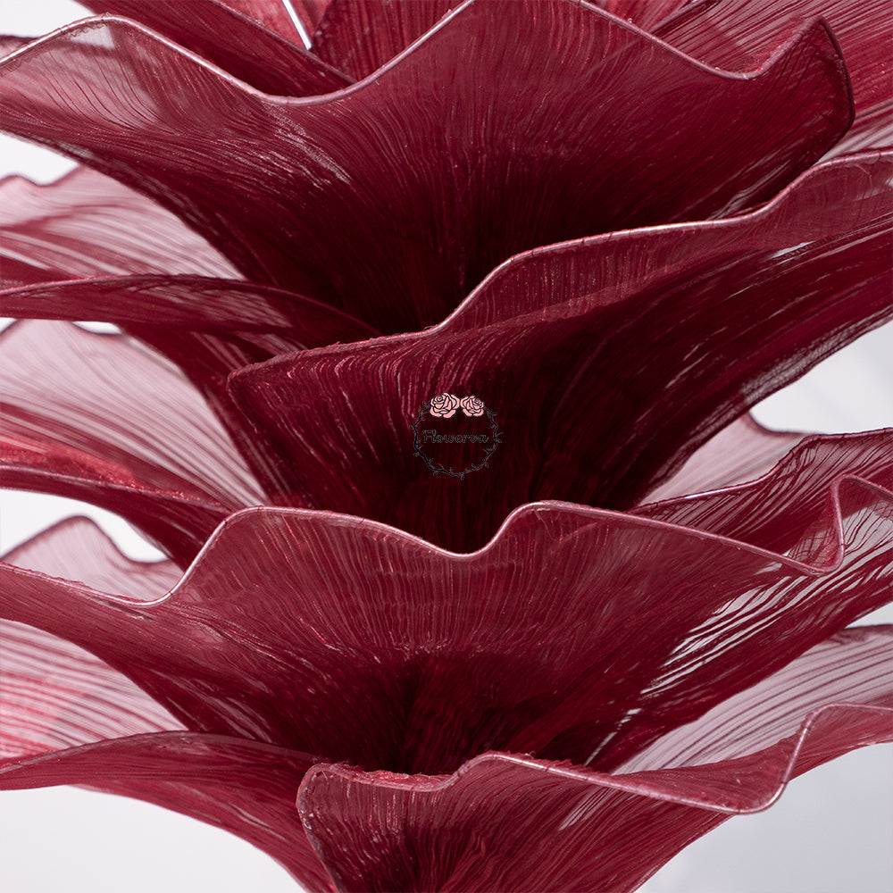 Flowerva Wine red Table Flower Wedding Decoration (With Base)