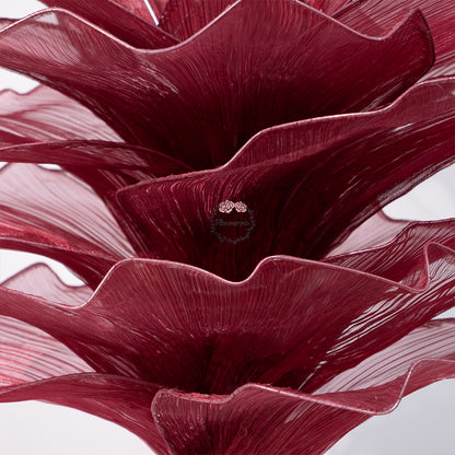 Flowerva Wine red Table Flower Wedding Decoration (With Base)