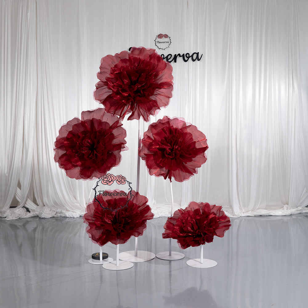 Flowerva Luminous Ruffle Core Fabric Flower