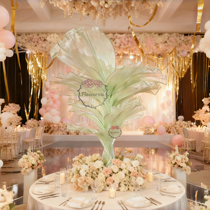 Flowerva Light Green Table Flower Wedding Decoration (With Base)