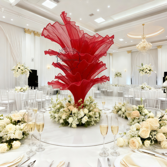 Flowerva Red Vintage Aesthetic Wedding Home Art Installation