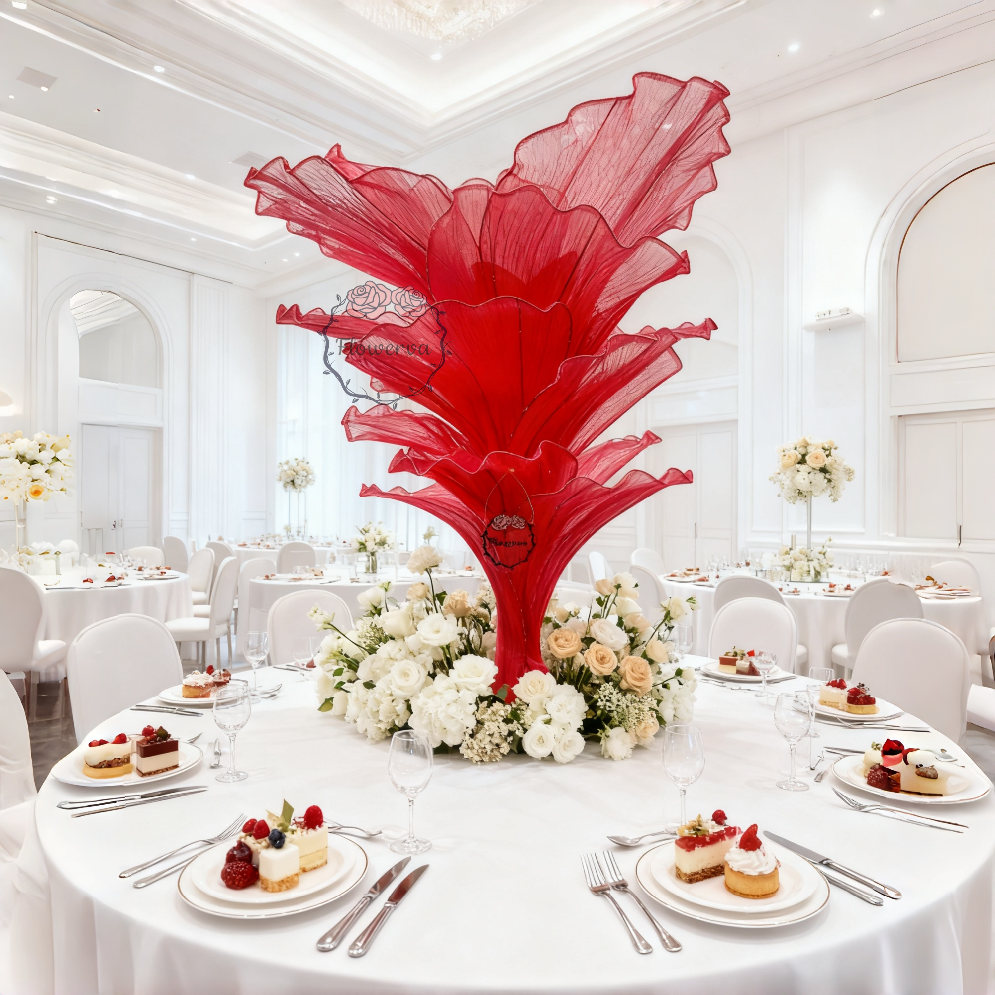 Flowerva Aesthetic Wedding Art Ceremony Red Vintage