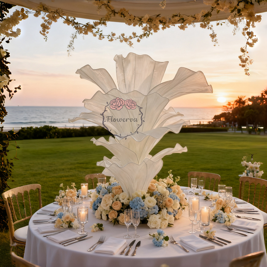 Flowerva Pure White Artistic Wedding Table Decorations