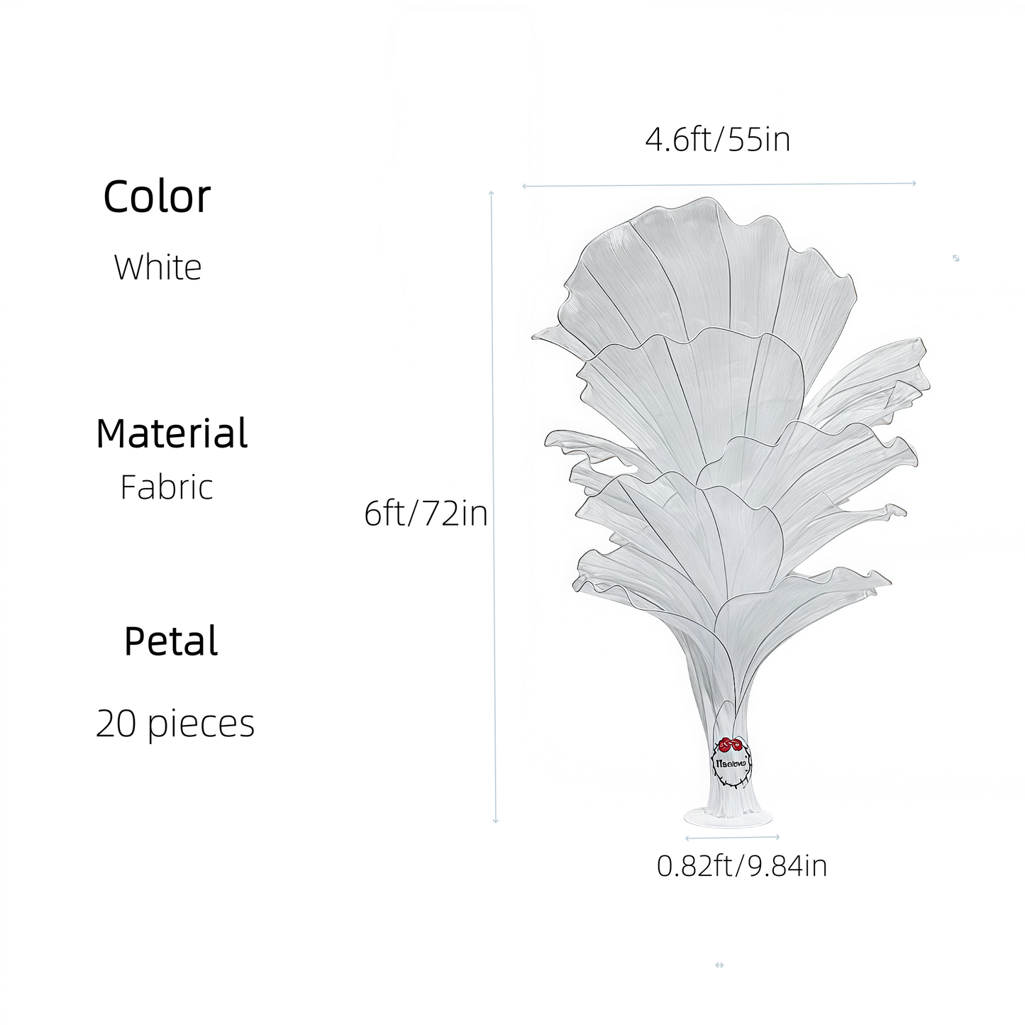 Ensemble de 36 pétales semi-finis
