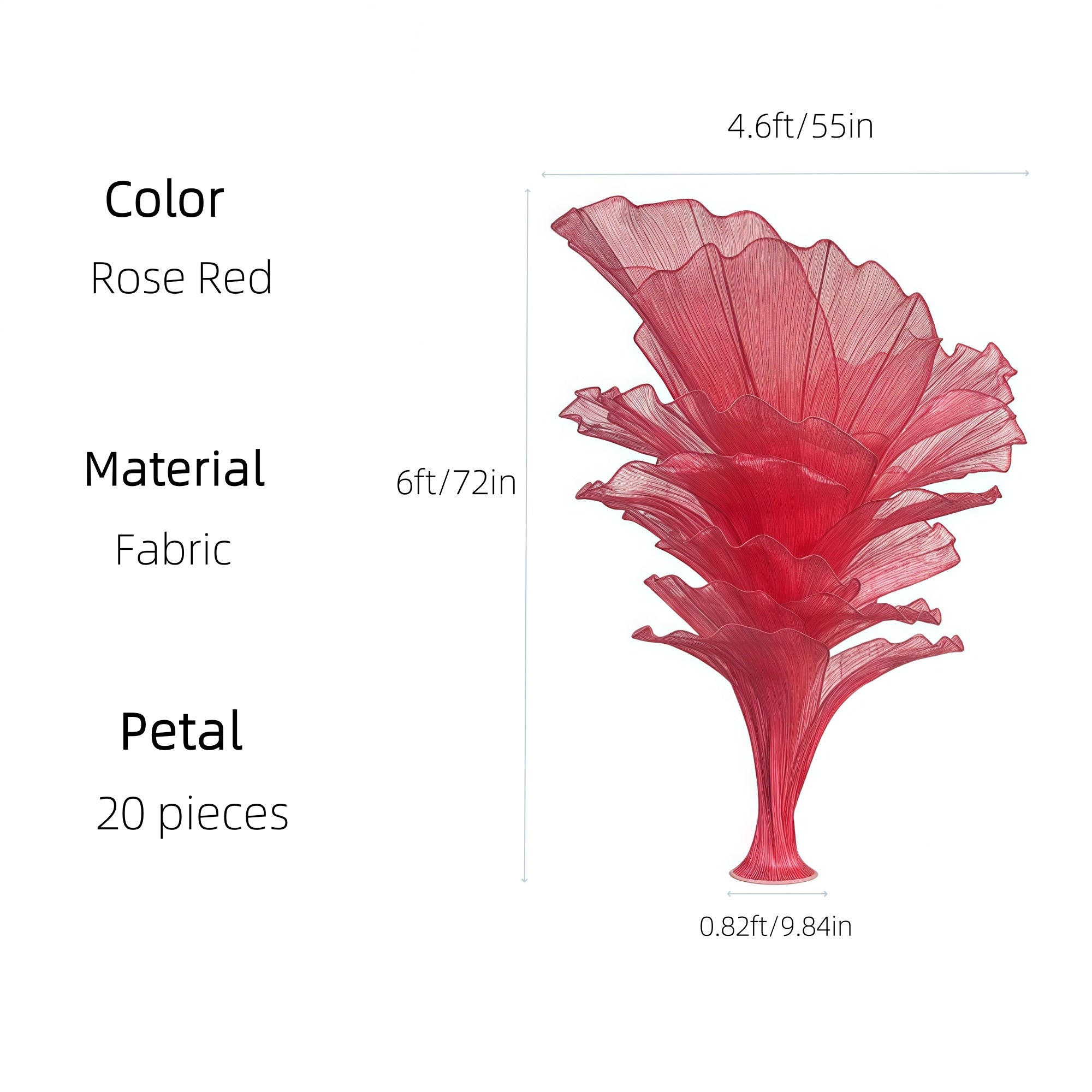 Flowerva Rose Red Table Flower Wedding Decoration (With Base)
