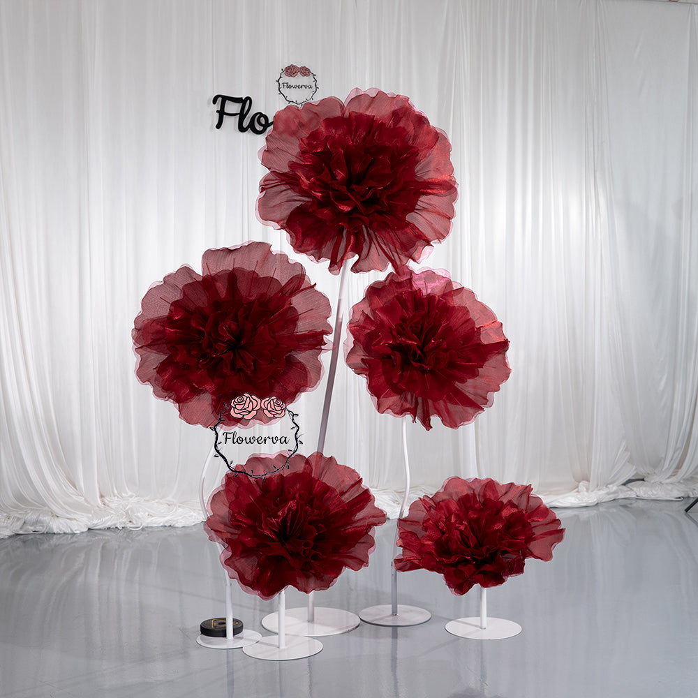 Flowerva Luminous Ruffle Core Fabric Flower