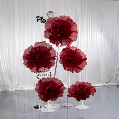 Flowerva Luminous Ruffle Core Fabric Flower